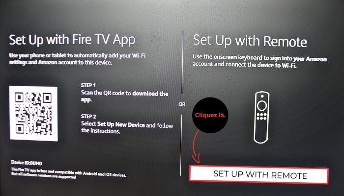 configuration avec télécommande 